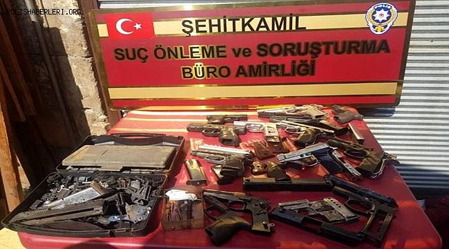 Gaziantep'te Hırsızlık şüphelisi kaçak silah imalathanesinde yakalandı 