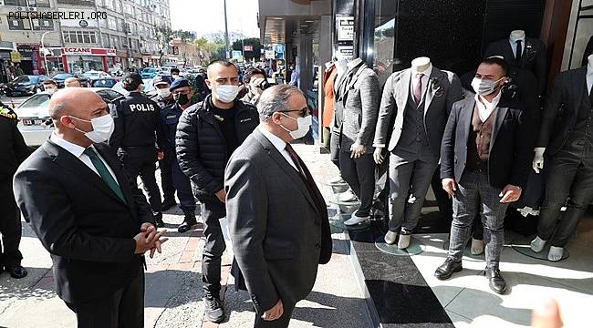 Mersin Valisi ve Emniyet Müdürü Sahada Covid Denetimi Gerçekleştirdi