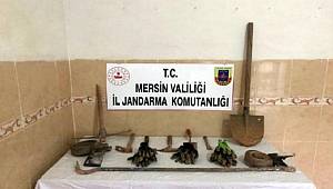 Mezitli'de Kaçak kazı yapan 6 kişi suçüstü yakalandı 