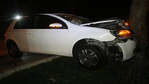 Seyhan'da Ağaca çarpan otomobildeki 2 kişi yaralandı