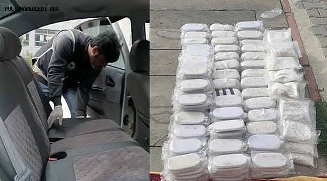 Adana’da otomobilde 52 kilogram esrar ve 70 bin uyuşturucu hap ele geçirildi