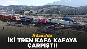 Adana'nın Pozantı ilçesinde İki yük treni çarpıştı 2 makinist yaralandı