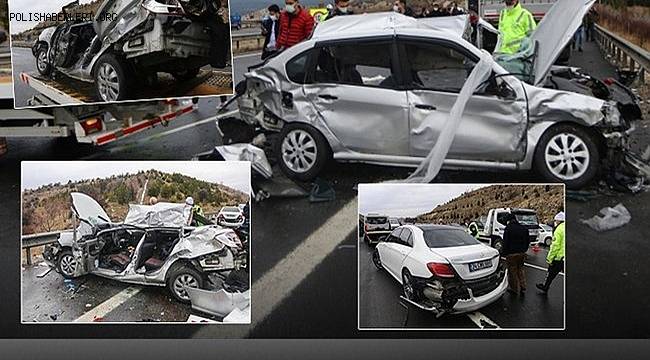 Ankara TEM otoyolunda meydana gelen zincirleme kazada 4 kişi hayatını kaybetti