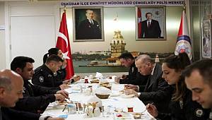 Cumhurbaşkanı Erdoğan ve Bakan Soylu, Çengelköy Polis Merkezi'nde iftar yaptı