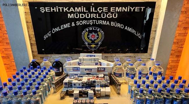 Gaziantep'te 71 şişe sahte alkol ele geçirildi