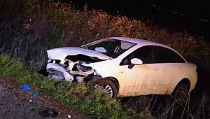 İslahiye'de Şarampole devrilen otomobilin sürücüsü yaralandı