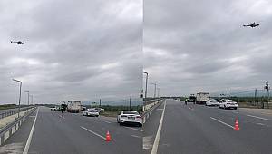 Manisa'da Havadan Helikopterle Trafik Denetimi yapıldı