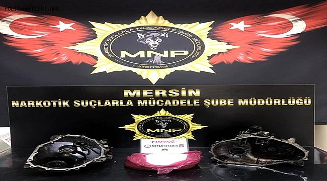 Mersin'de Kargoya verilen Şanzımanın içinden 3 kilo 900 gram metamfetamın çıktı
