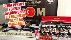 Sedat Peker suç örgütüne yönelik operasyonlarda ele geçirilen silah ve mühimmatlar sergilendi