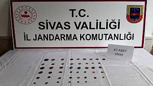 Sivas'ta bir Emekli uzman erbaş, 47 sikkeyle yakalandı
