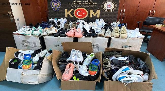 Adana'da Gümrük Kaçağı 237 çift taklit Ayakkabı ele geçirildi
