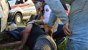 Aracı kontrolden çıktı, taktığı emniyet kemeri hayatını kurtardı 