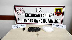 Erzincan'da 728 gram metamfetamin ile 1150 gram reçine esrar ele geçirildi