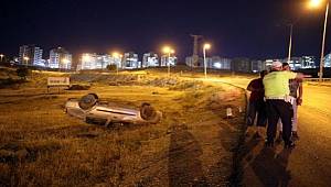 Gaziantep'te takla atan otomobildeki 4 kişi yaralandı
