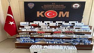 Gaziantep'te Ticari taksiyle Kaçak Sigara sevkiyatı KOM'a takıldı