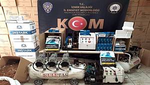 İzmir'de kaçak sigara ve alkol üreticilerine 2 milyon TL'lik darbe
