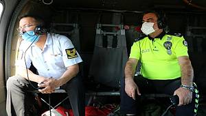 Manisa'da Helikopterli Denetim Sıklaştırıldı Kural İhlali Yapan Sürücülere Ceza Yağdı