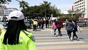 Mersin'de yaya önceliği denetimi yapıldı