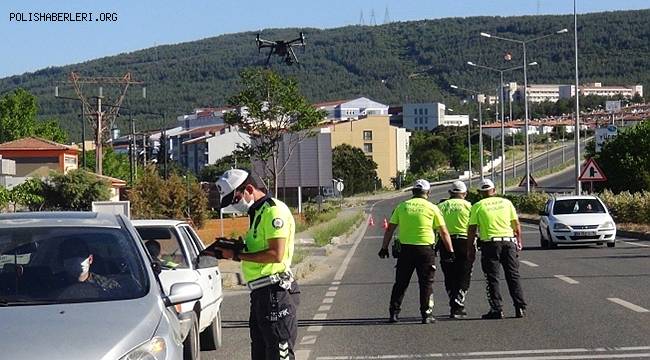 Muğla'da Trafik ekiplerinden Drone Destekli denetim