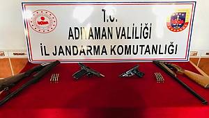 Adıyaman’da tabanca ve tüfek ele geçirildi 