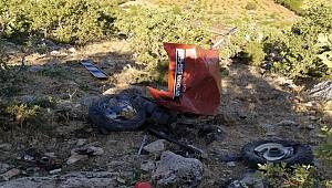 Çalışır halde park edilen traktör hareket ederek uçuruma yuvarlandı, üstündeki 5 kişi ölümden son anda kurtuldu