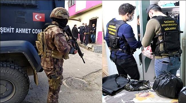 Gaziantep'te düzenlenen dev narkotik operasyonunda 310 kişi hakkında gözaltı kararı verildi