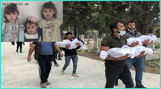 Konya'da yangında ölen 3 küçük kız kardeş yan yana defnedildi
