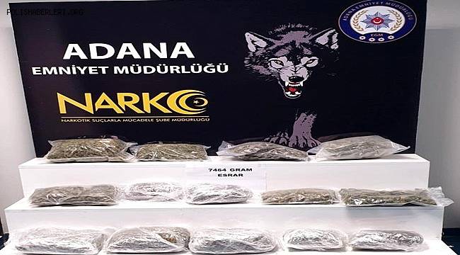 Adana'da 7 kilo 464 gram esrar ele geçirildi 