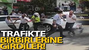 Gaziantep'te iki sürücünün sopa ve tekmeli kavgası güçlükle ayrıldı