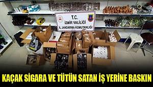 İzmir'de kaçak sigara ve tütün satan iş yerine jandarmadan operasyon