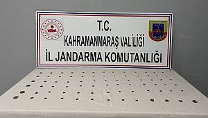 Kahramanmaraş'ta tarihi eser niteliği taşıdığı değerlendirilen 88 sikke ile çeşitli objeler ele geçirildi 