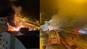 Ankara'da aydınlatma direğine çarpan yolcu otobüs alev aldı, 1 kişi yaşamını yitirdi 20 yaralı