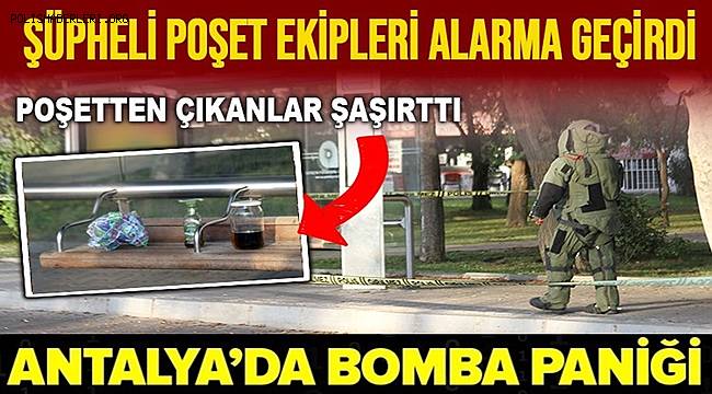 Antalya'da otobüs durağındaki şüpheli poşetin içerisinden zeytinyağı çıktı