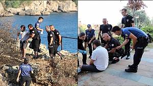 Biriken nafaka borçlarıyla başa çıkamadı, falezlerin ucunda polise zor anlar yaşattı