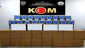 Çorum'da 1 milyon 30 bin kaçak makaron ele geçirildi