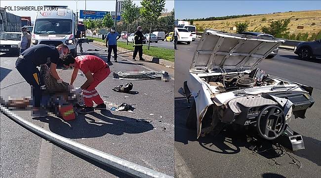 Gaziantep'te yoldan çıkan otomobil ikiye ayrıldı 2 kişi olay yerinde can verdi