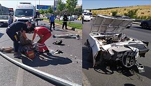 Gaziantep'te yoldan çıkan otomobil ikiye ayrıldı 2 kişi olay yerinde can verdi