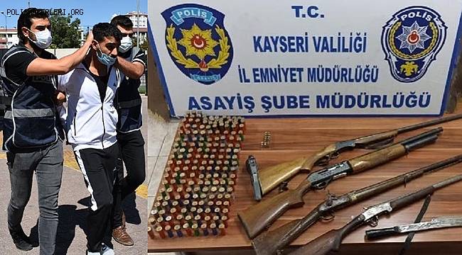 Kayseri'de 14 yıl hapisle aranan hükümlü kanepe arkasında yakalandı