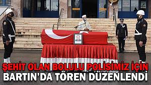 Kazada eşiyle yaşamını yitiren Komiser Yardımcısı için Bartın'da tören düzenlendi