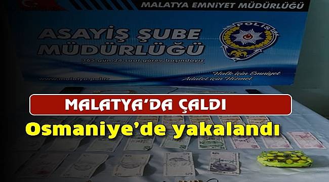 Malatya'da bir evden para ve altın çalan zanlı, Osmaniye'de yakalandı
