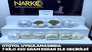 Otoyol uygulamasında 7 kilo 450 gram esrar ele geçirildi