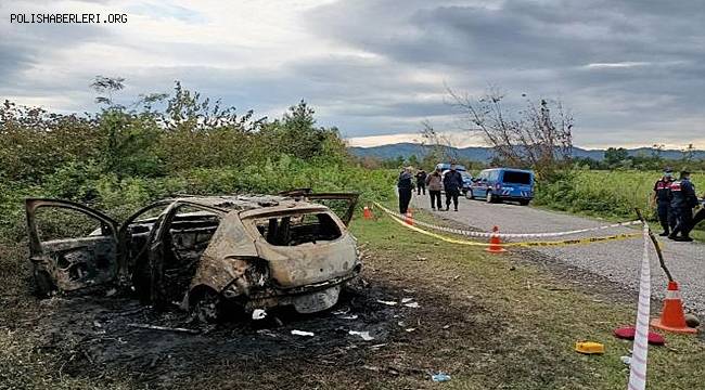 Samsun'da yanan araçta cansız erkek bedeni bulundu