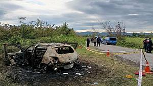 Samsun'da yanan araçta cansız erkek bedeni bulundu