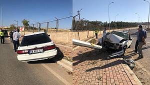 Şanlıurfa'da aydınlatma direğine çarpan otomobilin sürücüsü ağır yaralandı