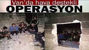 Van'da Helikopter Destekli Toplam 48 Düzensiz Göçmen Yakalandı 