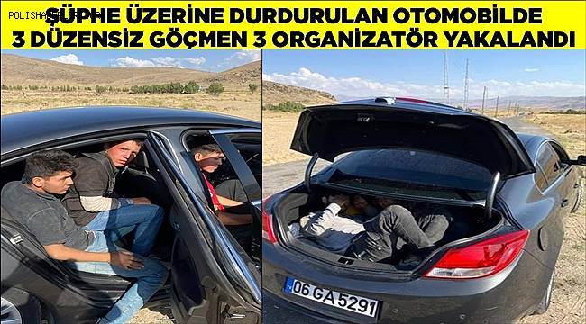 Van'da şüphe üzerine durdurulan otomobilde 3 düzensiz göçmen, 3 organizatör yakalandı