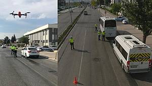 Aliağa'da drone destekli trafik denetiminde 25 sürücüye ceza
