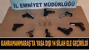 Kahramanmaraş'ta polis denetimlerinde 14 silah ele geçirildi
