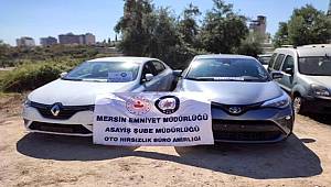 Kiralık otomobiller Mersin'deki depoda parçalamış olarak bulundu