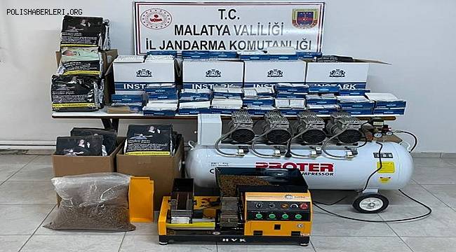 Malatya'da kaçak sigara üretimi yapılan eve operasyon düzenlendi